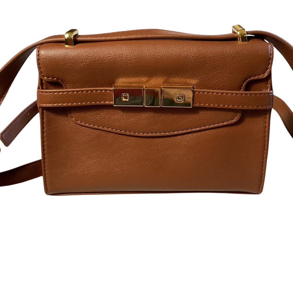 Time and Tru Rosa Belted Crossbody Handbag, Gold-Tone Hardware
